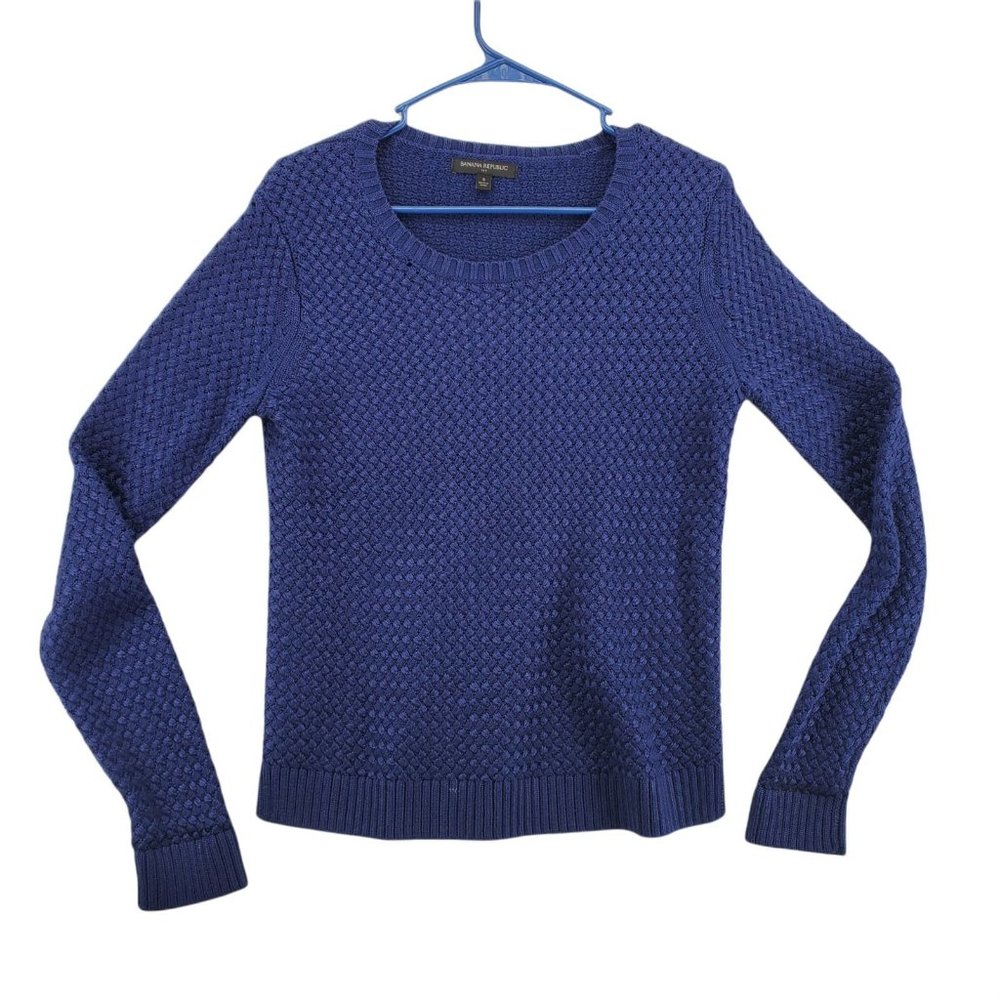 Banana Republic Sweater Women's Long Sleeve Round Neck Chunky Purple Small
